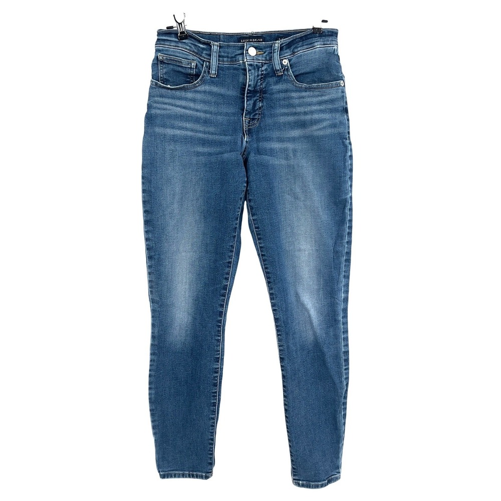 Lucky Brand Womens Mid Rise Skinny Ava Jeans Blue Medium Wash Stretch Size 8/29